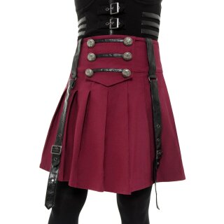 Killstar Pleated Mini Skirt - Dark Academy Blood