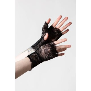 Killstar Lace Gloves - Embrace The Night Black